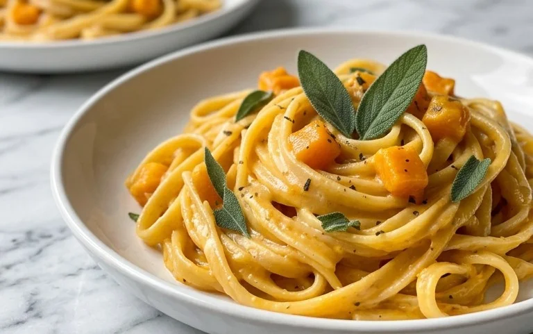Pâtes Courge Butternut Crémeuse & Sauge : Douceur Automnale