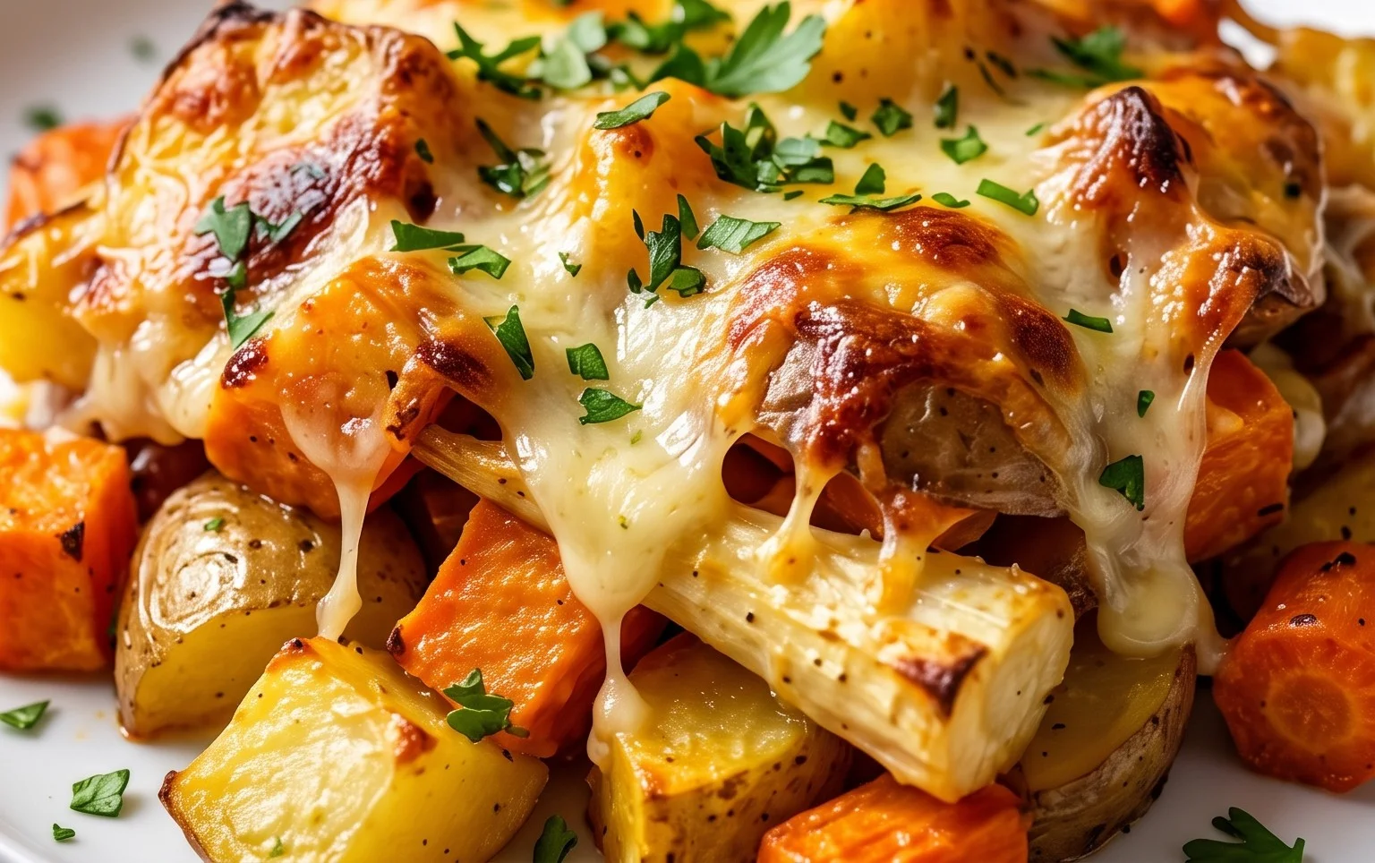 Cheesy Root Vegetable Gratin