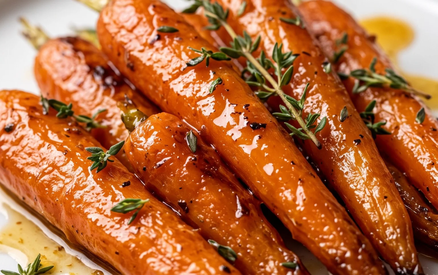 Carottes rôties au miel et au thym